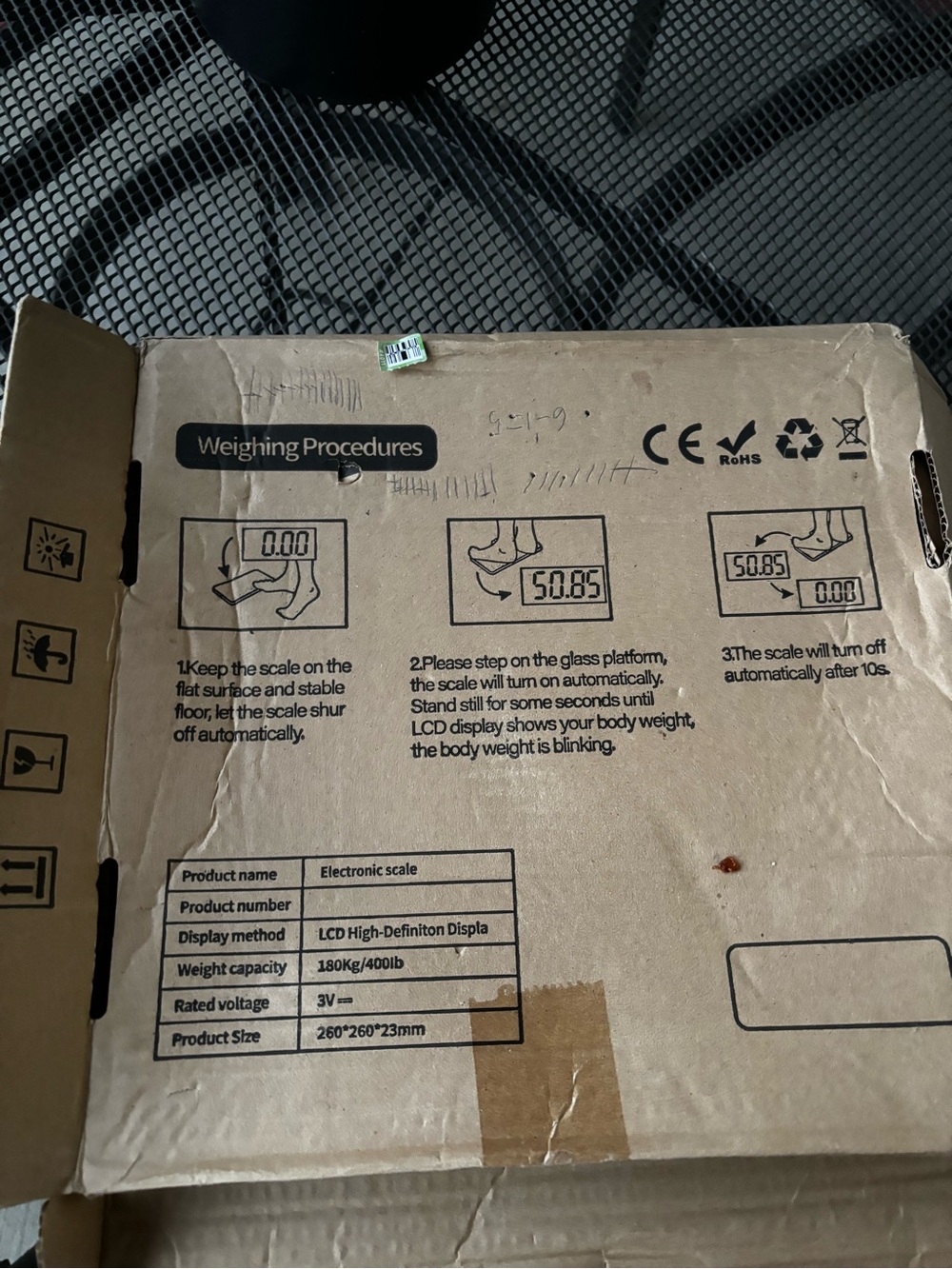 Electronic Body Weight Scale - Brown Cardboard Packaging